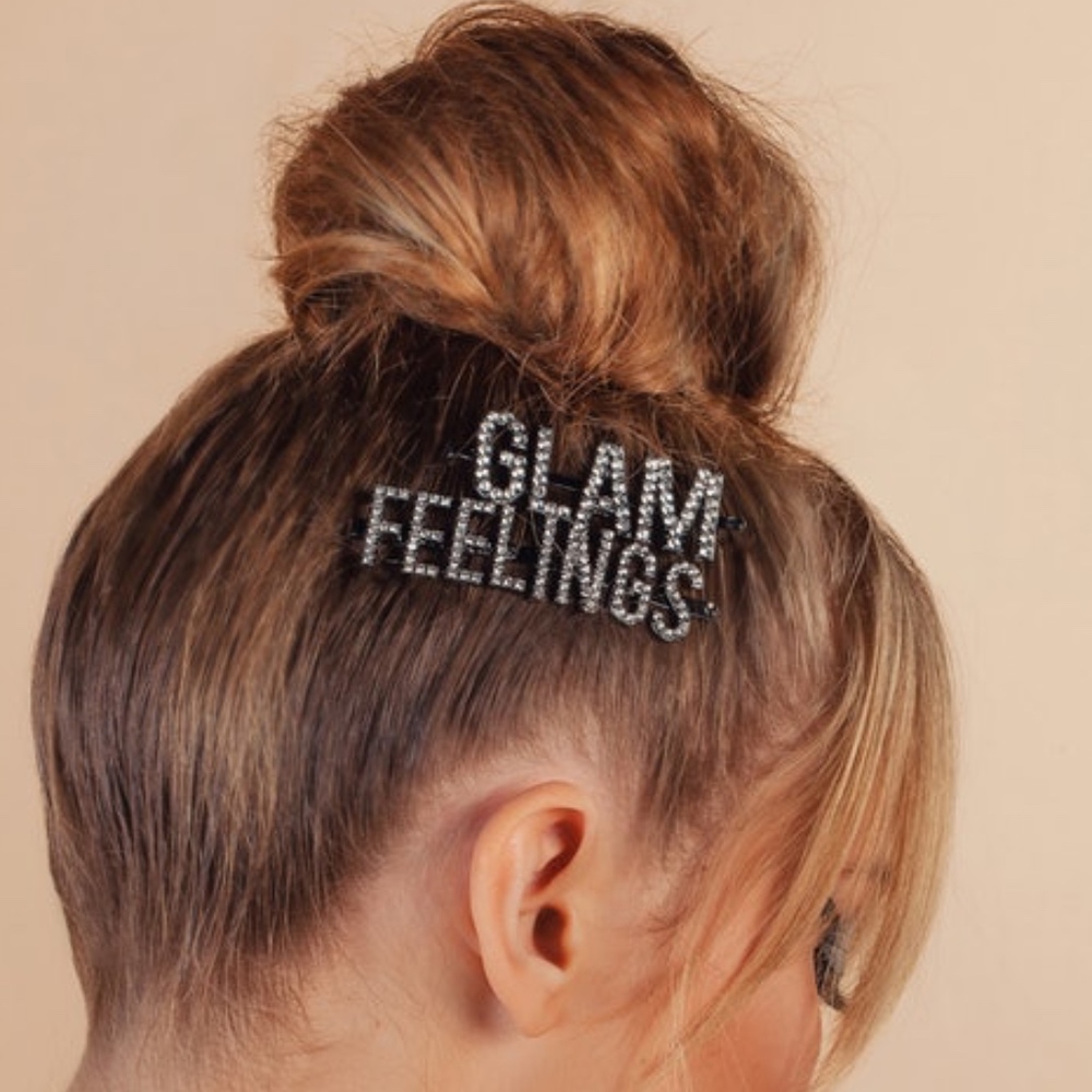 GLAM Silver Rhinestone Statement Hair Pin Clip